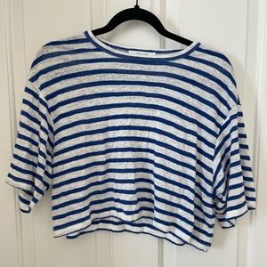FRAME Striped Crop Tee